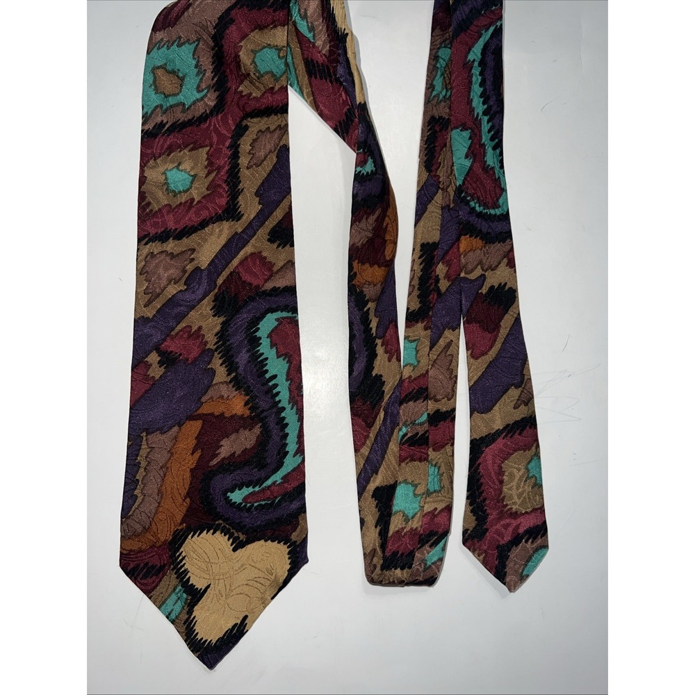 MBP New York Mens Silk Neck Tie NWT Multicolor Bold Abstract 1990s